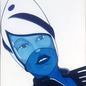 Painting titled "Bleu N°43" by Fabrice Vandevelde (Mr.Bleu), Original Artwork, Oil