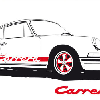 Pittura intitolato "Porsche typ 911 Car…" da Fabrice Vandevelde (Mr.Bleu), Opera d'arte originale, Stampino
