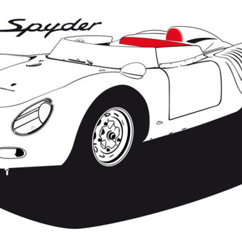 "Porsche typ 718 RSK…" başlıklı Tablo Fabrice Vandevelde (Mr.Bleu) tarafından, Orijinal sanat, Sprey boya