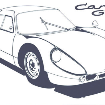 Pittura intitolato "Porsche typ 904 Car…" da Fabrice Vandevelde (Mr.Bleu), Opera d'arte originale, Stampino