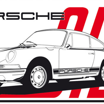 Painting titled "Porsche typ 912 S (…" by Fabrice Vandevelde (Mr.Bleu), Original Artwork, Stencil