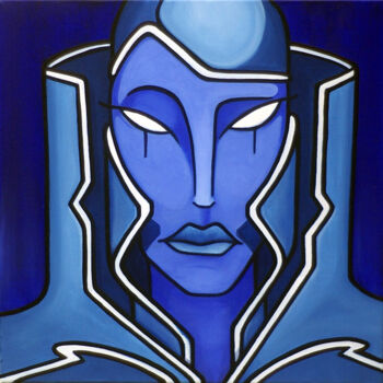 Картина под названием "Bleu N°28 CLOSE UP…" - Fabrice Vandevelde (Mr.Bleu), Подлинное произведение искусства, Масло