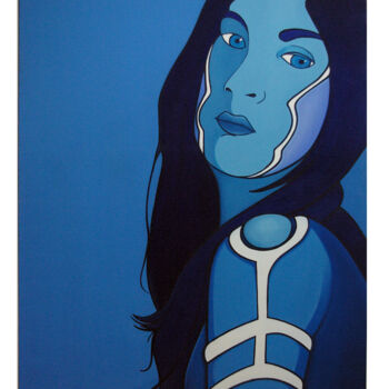 "Bleu N° 32" başlıklı Tablo Fabrice Vandevelde (Mr.Bleu) tarafından, Orijinal sanat, Petrol