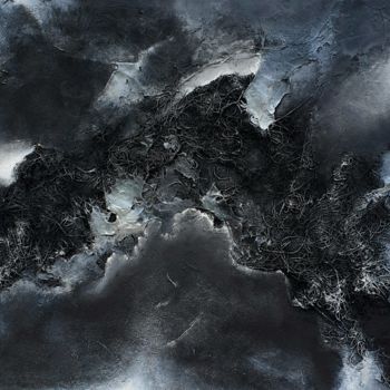 Pittura intitolato "black storm" da Fabrice Maugras, Opera d'arte originale, Acrilico Montato su Telaio per barella in legno