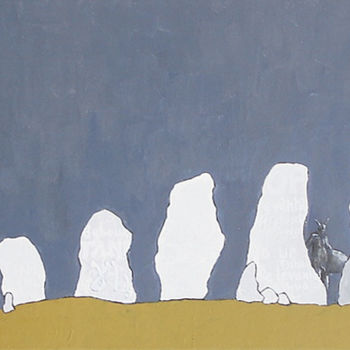 Pittura intitolato "19-alignement-40x12…" da Fabrice Réhel, Opera d'arte originale
