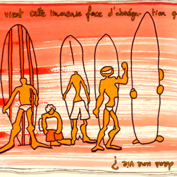 Tekening getiteld "24X32-GROUPE" door Fabrice Réhel, Origineel Kunstwerk