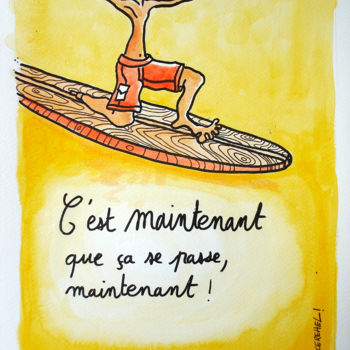 Zeichnungen mit dem Titel "C'est Maintenant Qu…" von Fabrice Réhel, Original-Kunstwerk