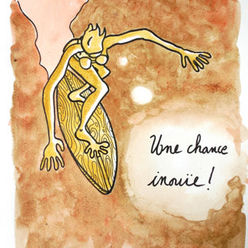 Drawing titled "Une chance inouïe !" by Fabrice Réhel, Original Artwork
