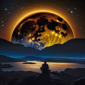 Digital Arts titled "Moon Light: A Celes…" by Fabricio De Souza Cabral, Original Artwork, AI generated image