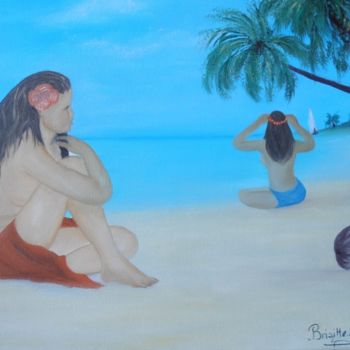 Painting titled "Tahitienne 2" by Brigitte Lauret, Original Artwork