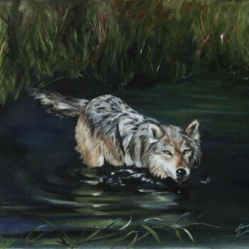 Peinture intitulée "The Wolf" par Fabrizia Tocchini, Œuvre d'art originale