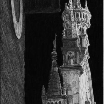 Dessin intitulée "Duomo di Como" par Fabrizio Boldrini, Œuvre d'art originale, Crayon