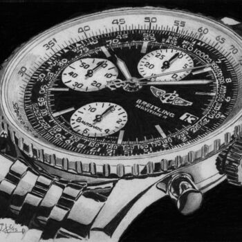 Drawing titled "Breitling Navitimer" by Fabrizio Boldrini, Original Artwork, Pencil