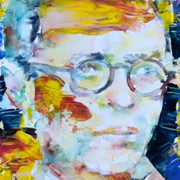 Schilderij getiteld "SARTRE" door Lautir, Origineel Kunstwerk, Acryl