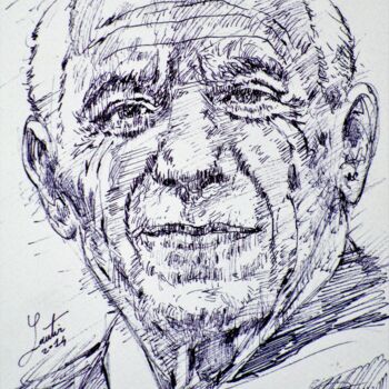 Drawing titled "PABLO PICASSO" by Lautir, Original Artwork, Ink