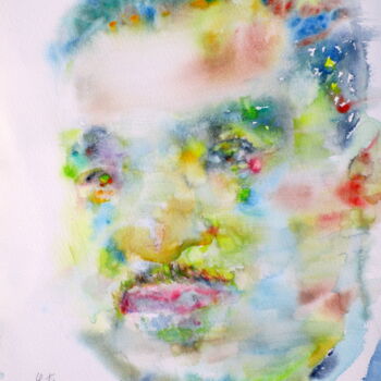 Painting titled "MARTIN LUTHER KING…" by Lautir, Original Artwork, Watercolor