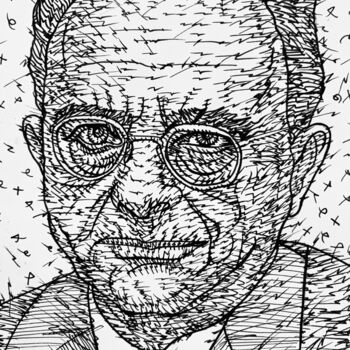 Drawing titled "ERICH FROMM" by Lautir, Original Artwork, Ink