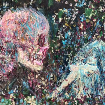 Painting titled "DEATH AND LADY" by Lautir, Original Artwork, Oil