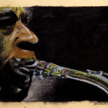 Disegno intitolato "Jazz mood" da Fabrizio De Santis, Opera d'arte originale, Pastello