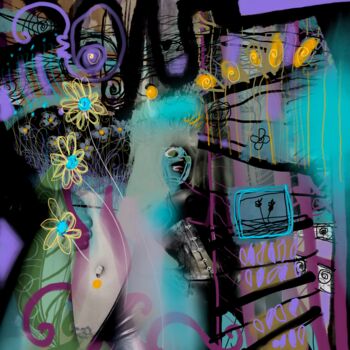 Arte digitale intitolato "Tra gli intralci de…" da Fabrizio Korfu, Opera d'arte originale, Pittura digitale Montato su Altro…