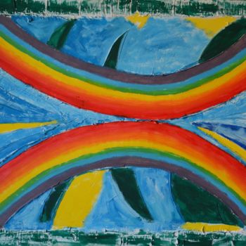 Pittura intitolato "Double rainbow, dop…" da Fabrizio Gaggiotti, Opera d'arte originale, Altro