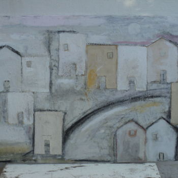 Pittura intitolato "borgo" da Fabrizio Giuranna, Opera d'arte originale