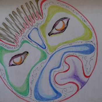 Drawing titled "Mandala" by Fabrizio Paris, Original Artwork