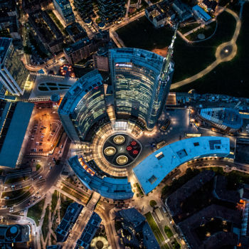 "Milan aerial view" başlıklı Fotoğraf Fabrizio Villa tarafından, Orijinal sanat, Dijital Fotoğrafçılık