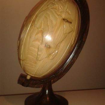 Sculpture titled "terre de rugby" by Fabien Bochard, Original Artwork, Wood