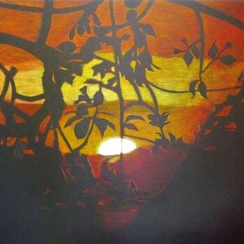 Drawing titled "coucher de soleil d…" by Fabien Bochard, Original Artwork