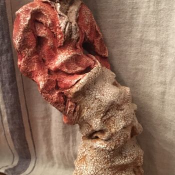 Escultura intitulada "L’homme rouge" por Fabyenne Tatry, Obras de arte originais, Terracota