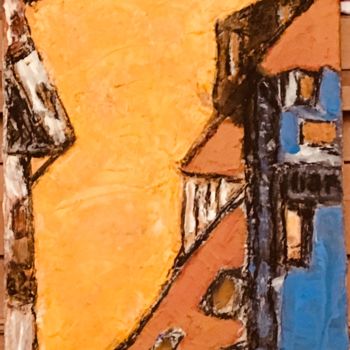 Peinture intitulée "Village" par Fabyenne Tatry, Œuvre d'art originale, Acrylique