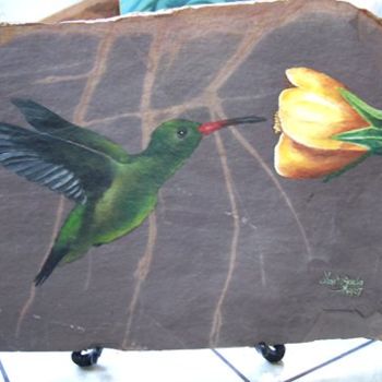 Painting titled "colibri2" by Facundo Lucero, Original Artwork
