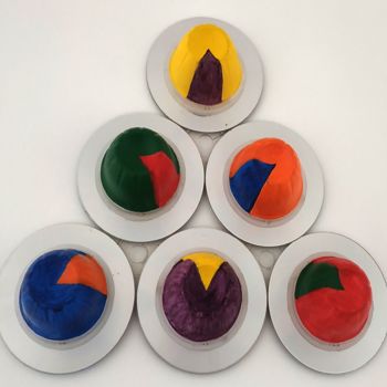 Sculpture intitulée "6 cd mangue Jaune" par Fadiese, Œuvre d'art originale, Plastique