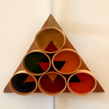 Sculpture titled "6 Una Hexa Buis 005" by Fadiese, Original Artwork, Wood Mounted on Wood Panel