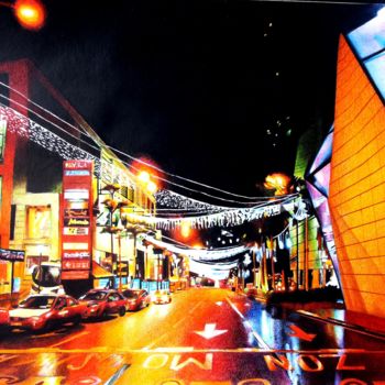 Painting titled "night colour" by Fadzwan Roslan, Original Artwork, Other