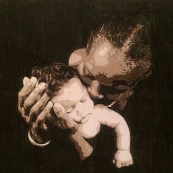 Malerei mit dem Titel "A Mamma" von Fabrice Martinez, Original-Kunstwerk, Acryl