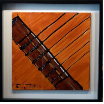 Painting titled "triptyque guitare 01" by Faggia, Original Artwork, Other