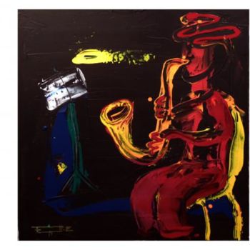 Peinture intitulée "crazy jazz sax" par Faggia, Œuvre d'art originale, Autre