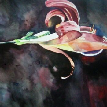 Peinture intitulée "FLOWER 2" par Fahim Babar, Œuvre d'art originale, Aquarelle