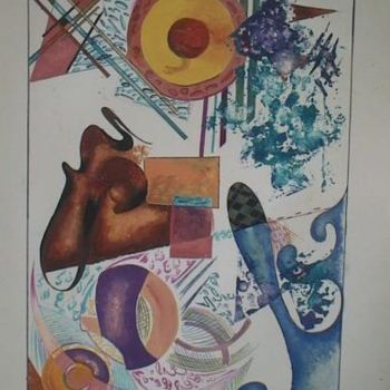 Malarstwo zatytułowany „L'Abstrait” autorstwa Hajar Fahssi, Oryginalna praca