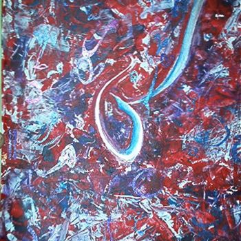 Painting titled "abstrait -calligrap…" by Hajar Fahssi, Original Artwork