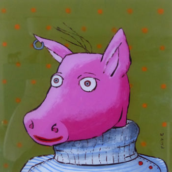 绘画 标题为“Jean-Ri le cochon a…” 由Christelle Faïk, 原创艺术品