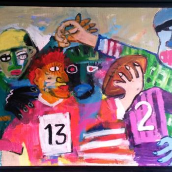 Peinture intitulée "Rugby II" par Loulou Lalande, Œuvre d'art originale, Autre