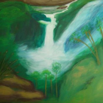 Painting titled "cascata" by Angelina Martinho, Original Artwork