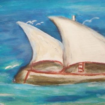 Pittura intitolato "marina 8" da Angelina Martinho, Opera d'arte originale