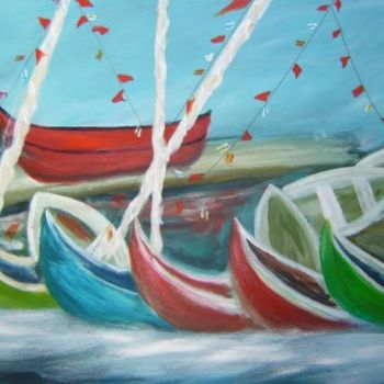 Painting titled "marina em festa" by Angelina Martinho, Original Artwork