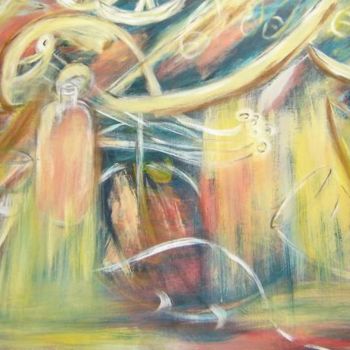 Pittura intitolato "Festa no mar 34." da Angelina Martinho, Opera d'arte originale, Olio