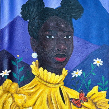 Ζωγραφική με τίτλο "African Woman IV" από Faith Gbadero, Αυθεντικά έργα τέχνης, Λάδι