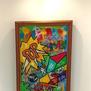 Peinture intitulée "POP UP" par Fakeart, Œuvre d'art originale, Bombe aérosol
